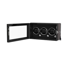 Automatic 3 Watch Winder Box LED Light Display Case Box With Lock 4 Modes Gift