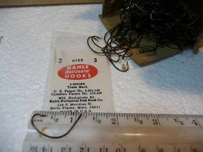 100 Size 3 Kahle Offset Hooks Straight Eye Bronze -  MADE IN USA