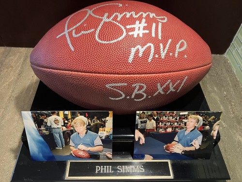 Phil Simms Signed (SB XXI MVP) Wilson NFL Football . - Picture 3 of 7