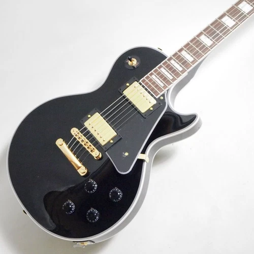 Burny Les Paul Custom Black RLC-60 Electric Guitar W/Gig Soft cover JP
