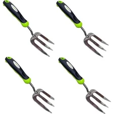 Garden Guru Stainless Steel Hand Weeder Fork Tool with Ergonomic Handle, pack 4
