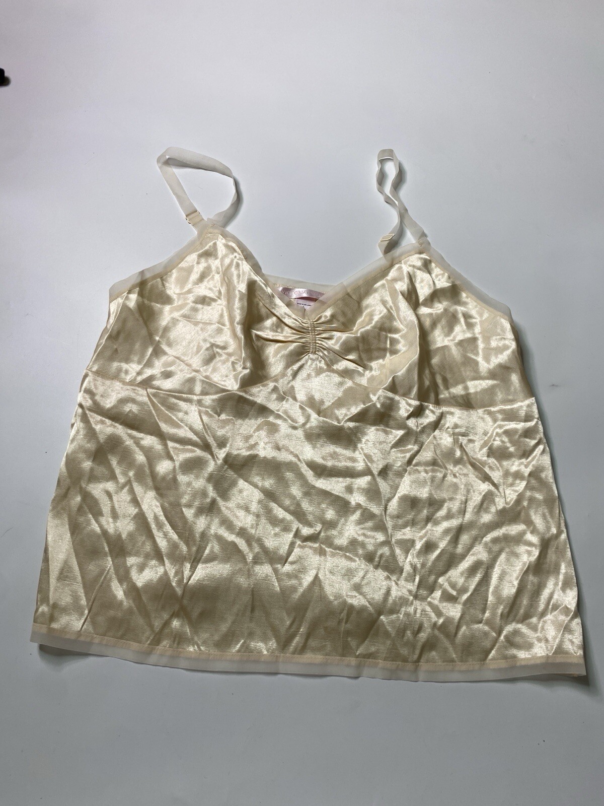 Y2K Victoria's Secret Sweetheart Crop Bustier Top Women's Sz L Cami Gold Fairy