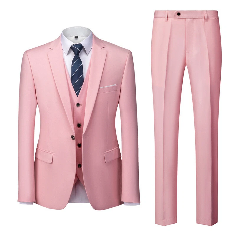 Premium Quality Men's Smart Fit Tuxedo 3 Pieces Suit Dress Wedding Work & Party