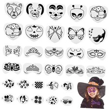 40 Pcs Halloween Face Paint Stencils Face Painting Kit Include 30 Pumpkin