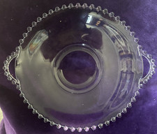Vintage Imperial Glas Kerzendocht Kristall Rund Zwei Griffe Schale Serviertablett