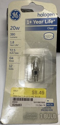 GE Specialty Halogen  20w  T2.5 Bulb Type G4 Base 12 Volts