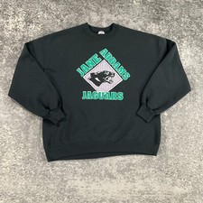 Vintage School Sports Sweatshirt Mens XL Black Jane Addams Jaguars 90s USA Made