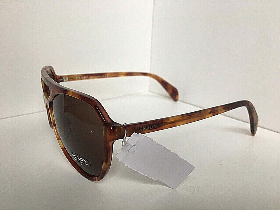 New Prada Men's Aviator Light Havana Dark Green Men's Sunglasses eBay