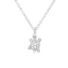 925 Sterling Silver Turtle Hanging Charm Pendant Necklace Girl Women Jewellery