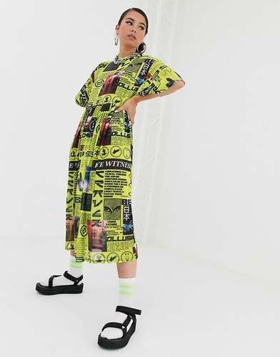 comic print dress