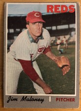 1970 Topps Jim Maloney Baseball Card #320 Reds Pitcher Low-Grade
