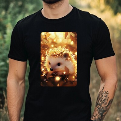 Herren T-Shirt Igel Glänzende Lichter  Motiv Baumwolle Größe XS bis 5XL