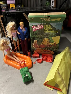 Vintage 1974 Mattel Barbie High Sierra Adventure Playset & 1968 Ken Twist-n-turn