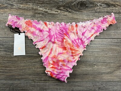 Shade & Shore Swimsuit Bottoms Pink/Orange Tie-Dye Extra Cheeky Sizes S, Med, LG