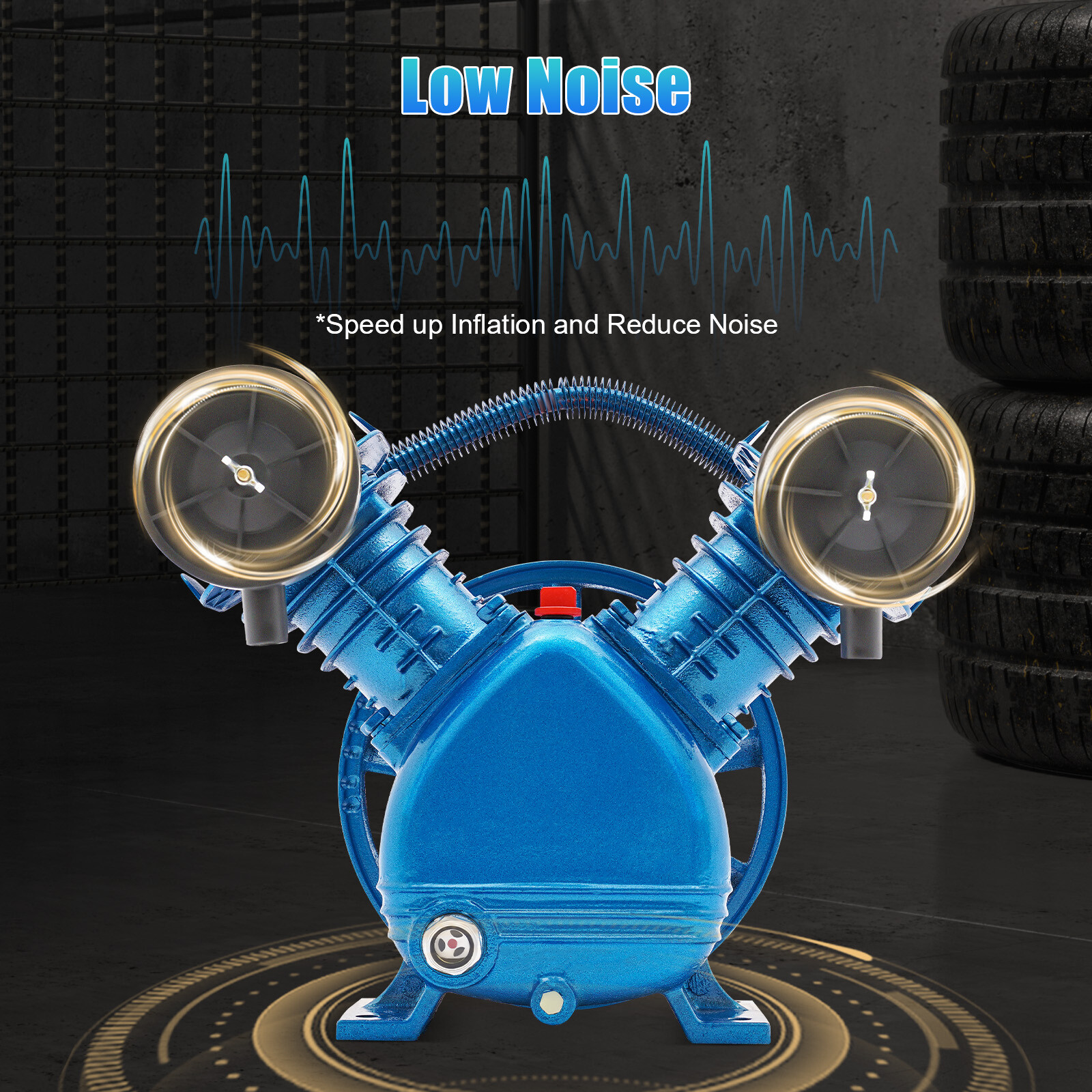 Pump Single Stage V-style Twin Cylinder 2 Piston