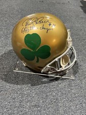 Rocky Bleier Notre Dame Signed/Inscribed Riddell F/S Helmet on Platform JSA COA