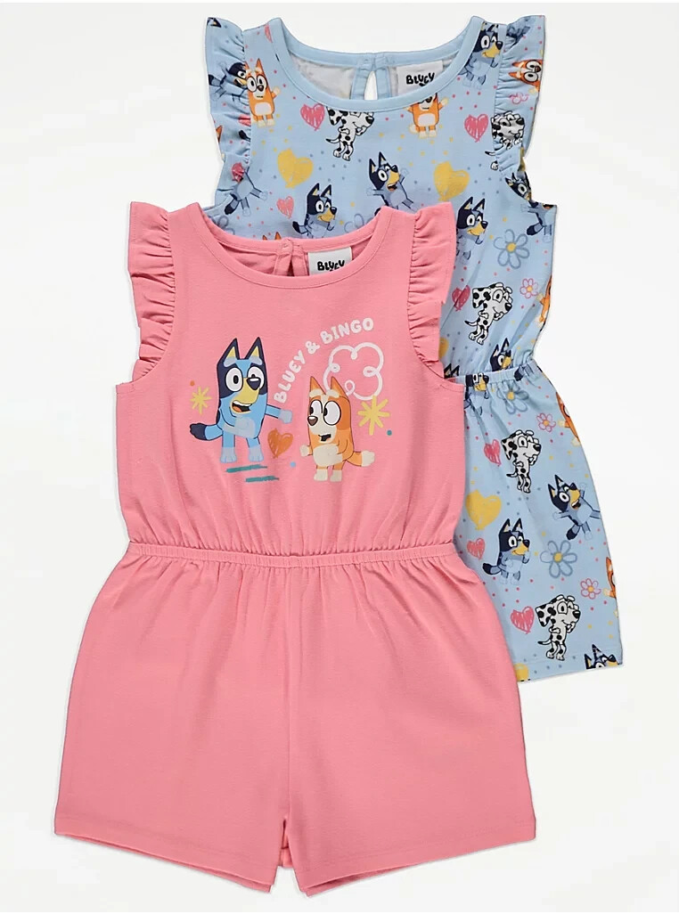BNWT 3-4 YEARS TWO GIRLS ""GEORGE"" BLUEY PLAYSUITS OUTFIT BUNDLE (next day post)