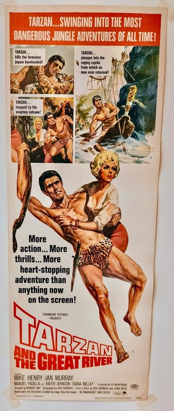 Original Movie Poster Tarzan and the Great River 1967 Insert 14"x 36"  (67/321