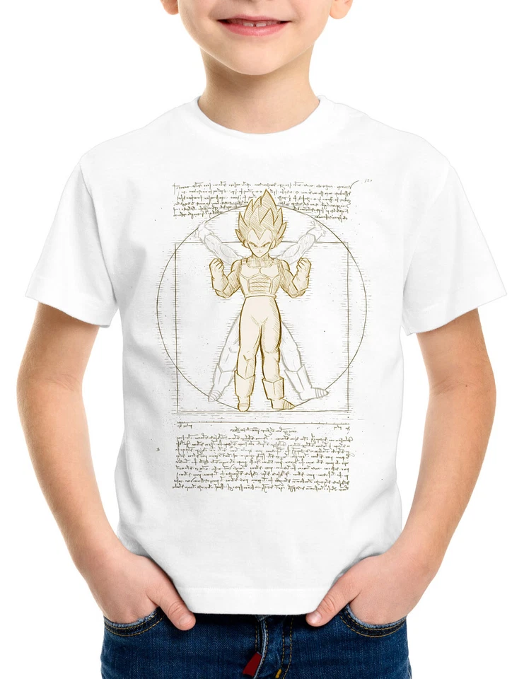 STYLE3 T-shirt bambino Vegeta Vitruviana saiyajin xenoverse z manga anime da vinci