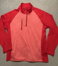 The Weather Company Pullover Men's 2XL Red Golf 1/4 Zip Long Sleeve Activewear