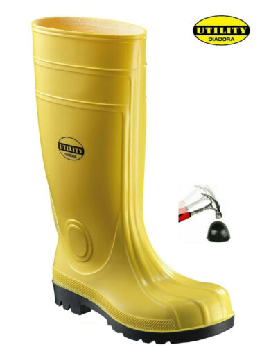 New Diadora Ladies Safety Steel Toe Cap Waterproof Wellies Rain Boot UK Size 4.5 - Afbeelding 1 van 10