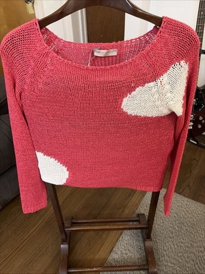 Rinascimento Women's Sweater Made in Italy, Size S Pink Heart