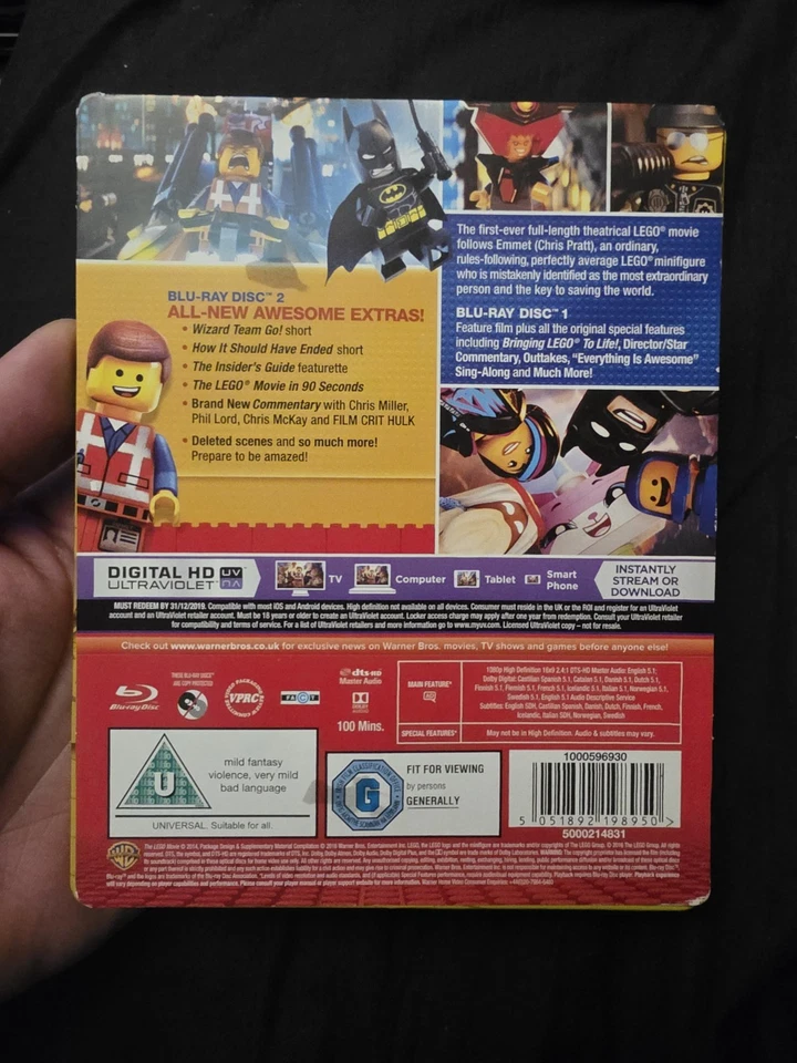 LAST CHANCE: The LEGO Movie HMV UK Steelbook Blu-Ray RARE OOP  - Image 2 of 2