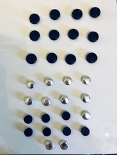 Magnetpins 30 Stück magnetische Pins Magnet-Buttons schwarz + silber D/2-2,5cm