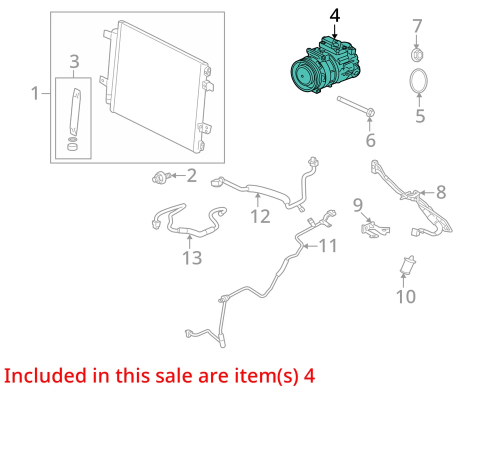 AC Compressor ID C2D38105 Fits 10-15 XJ 2289591 - Image 2 of 3