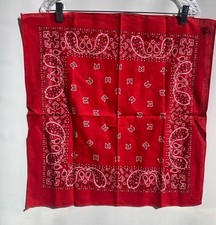 Vintage 70s Wamcraft red cotton paisley floral bandana western festival country