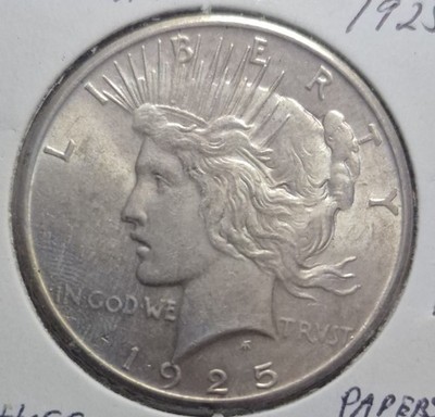 1925 P Peace Dollar - MS++ - Uncirculated Plus Plus HKEE PAPERS E3573P