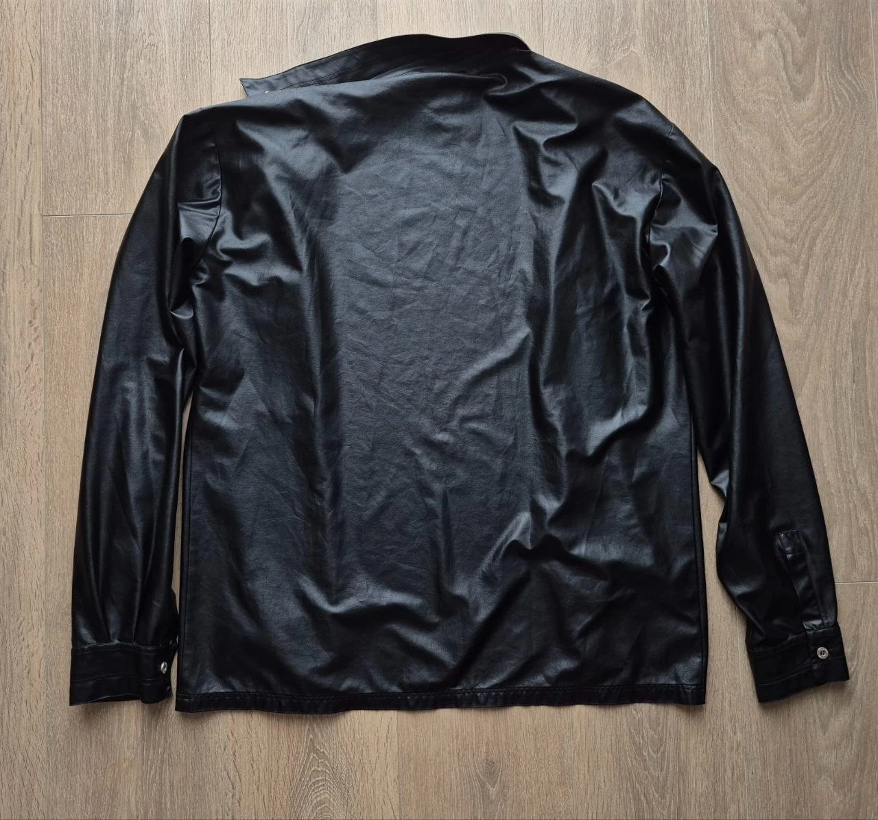 Vintage VERSACE JEANS COUTURE Black Polyurethane leather Shirt Jacket Medusa image 10