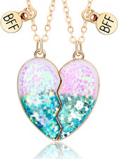 Best Friend Necklace Gifts Friendship Necklace Magnetic Matching Heart Unicorn D