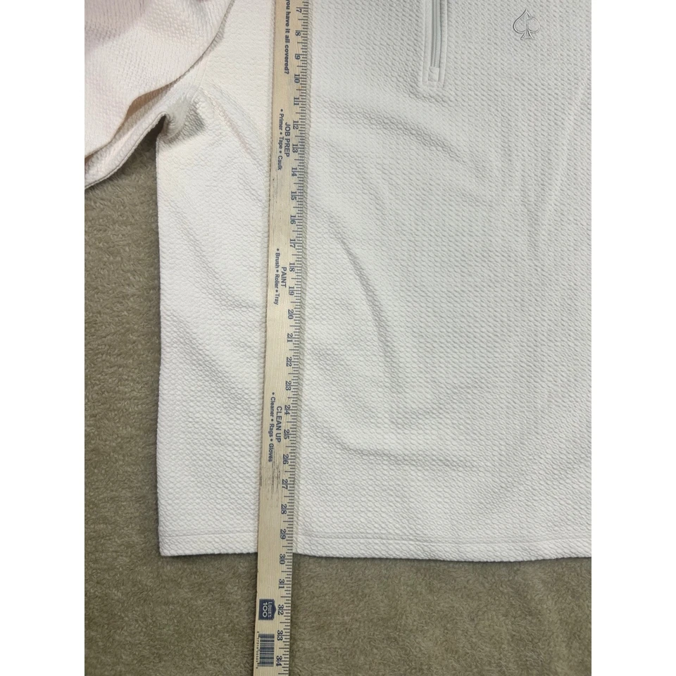 Pullover Pins and Aces Golf Co para Hombres 1/4 Cremallera Texturizado Blanco XL Mezcla de Algodón Foto 2 de 4