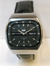 VINTAGE SEIKO 5 AUTOMATICO QUADRANTE NERO JAPAN 6309-523A UOMO FUNZIONANTE