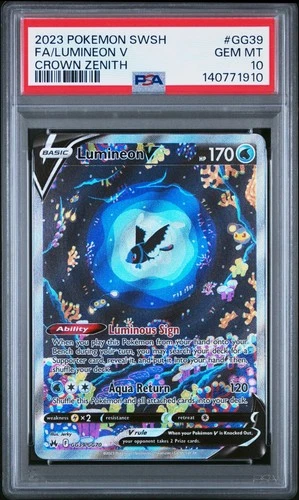 Pokémon Lumineon V GG39/GG70 Crown Zenith Ultra Rare Holo PSA 10