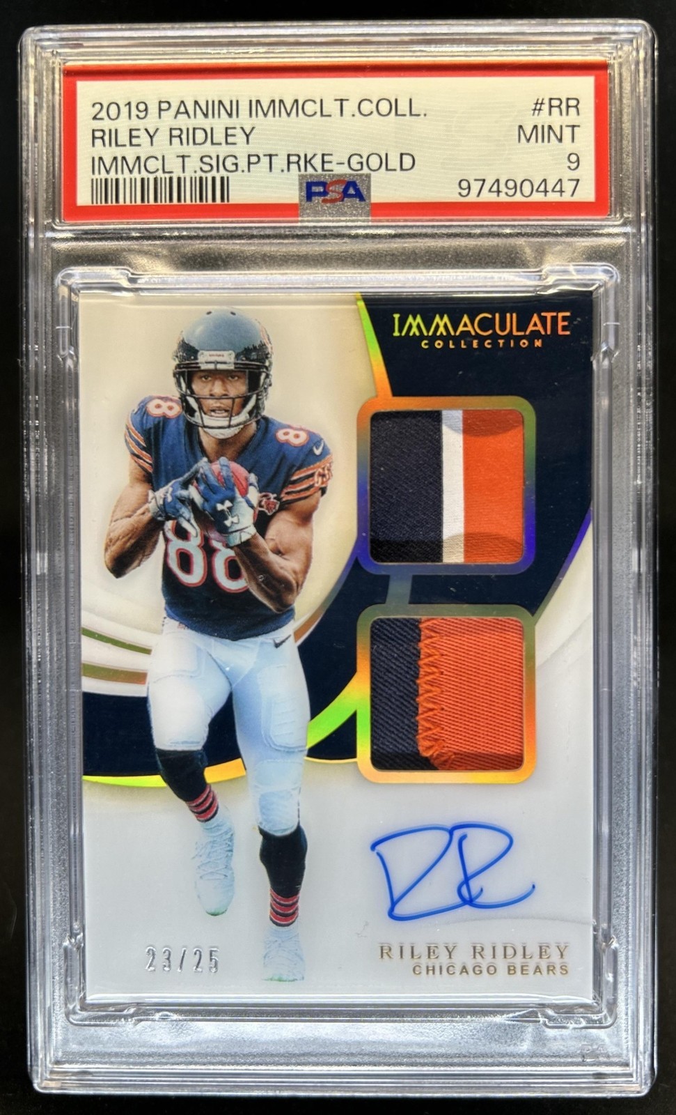 2019 Immaculate Riley Ridley Signature Patches Rookie Patch Gold Auto #/25 PSA 9
