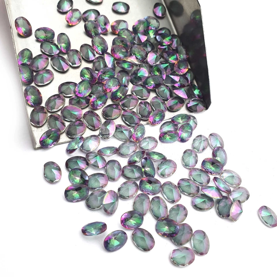 Mystic Quartz Oval Cut Stone Loose Gemstone For Jewelry 124 Pcs 6-8 MM 110 CT - Image 2 of 4