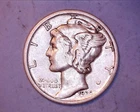 1938-S  Mercury Head Silver Dime  XF   **410-6