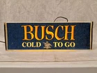BUSCH Cold To Go Vintage Light Up Beer Sign Metal Box WORKS!