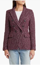 NWT Rag Bone Preston Burgundy 695 Tweed Blazer Jacket 4 Double Breasted Wool