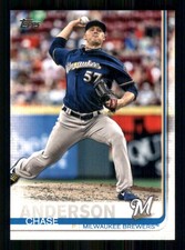 2019 Topps #5 Chase Anderson Milwaukee Brewers 65711