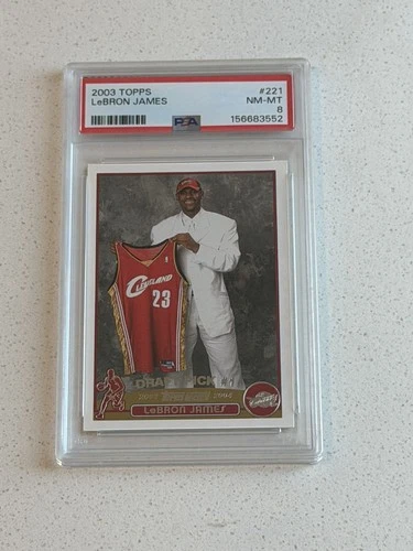 LEBRON JAMES 2003/04 TOPPS #221 RC ROOKIE CARD CLEVELAND CAVALIERS PSA 8 NM-MT