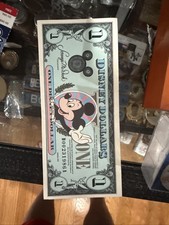 Billet anniversaire Disney 1 $ Disney Dollars série Mickey Mouse 1990 2/3/1986 rare