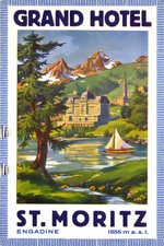 Grand Hotel St. Moritz Poster π¨π (1930s) - 24x36” -Rare Reprint π€―π―! Grand Hotel St. Moritz Poster π¨π (1930s) - 24x36” -Rare Reprint π€―π―!