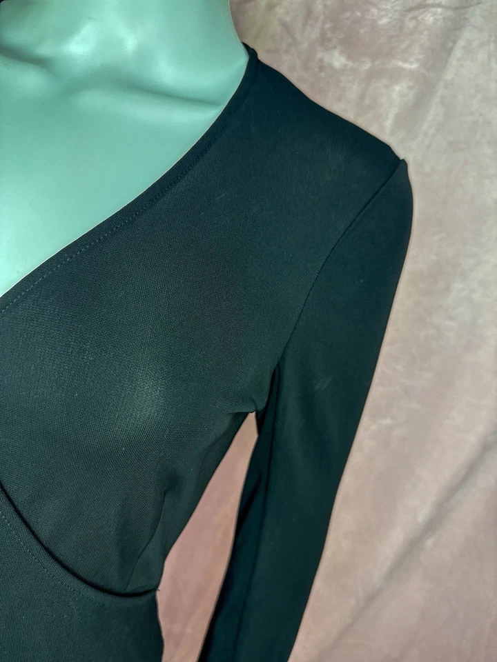 Vestido envolvente negro para mujer Diane Von Furstenberg talla 8 vintage Foto 4 de 4