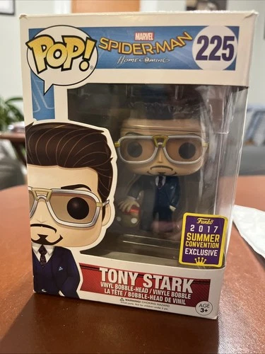 Funko Marvel Spider-Man Homecoming #225 Tony Stark 2017 SDCC Excl Box Damage