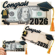 2 Pcs 2026 Graduation Gift Wooden Money Holder Cash Gift Senior Graduation