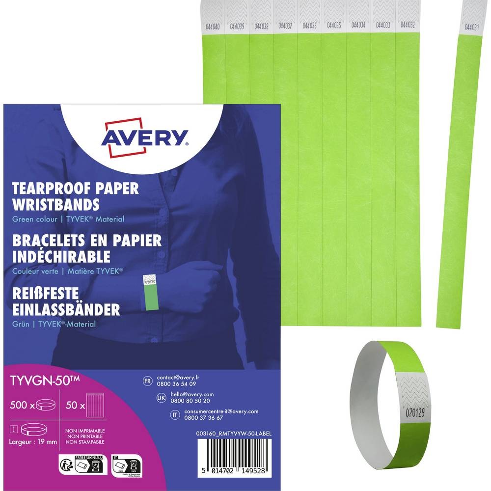 Bande à insérer TYVGN-50 Avery-Zweckform 256x19mm adhésive