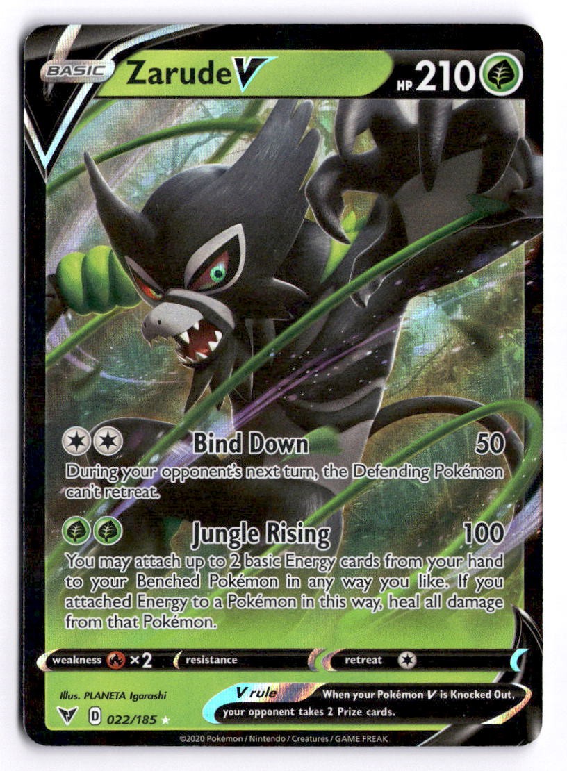 Pokemon Vivid Voltage Zarude V 022/185 Holo V Rare